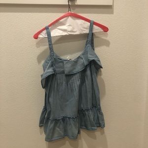 Denim Material Top
